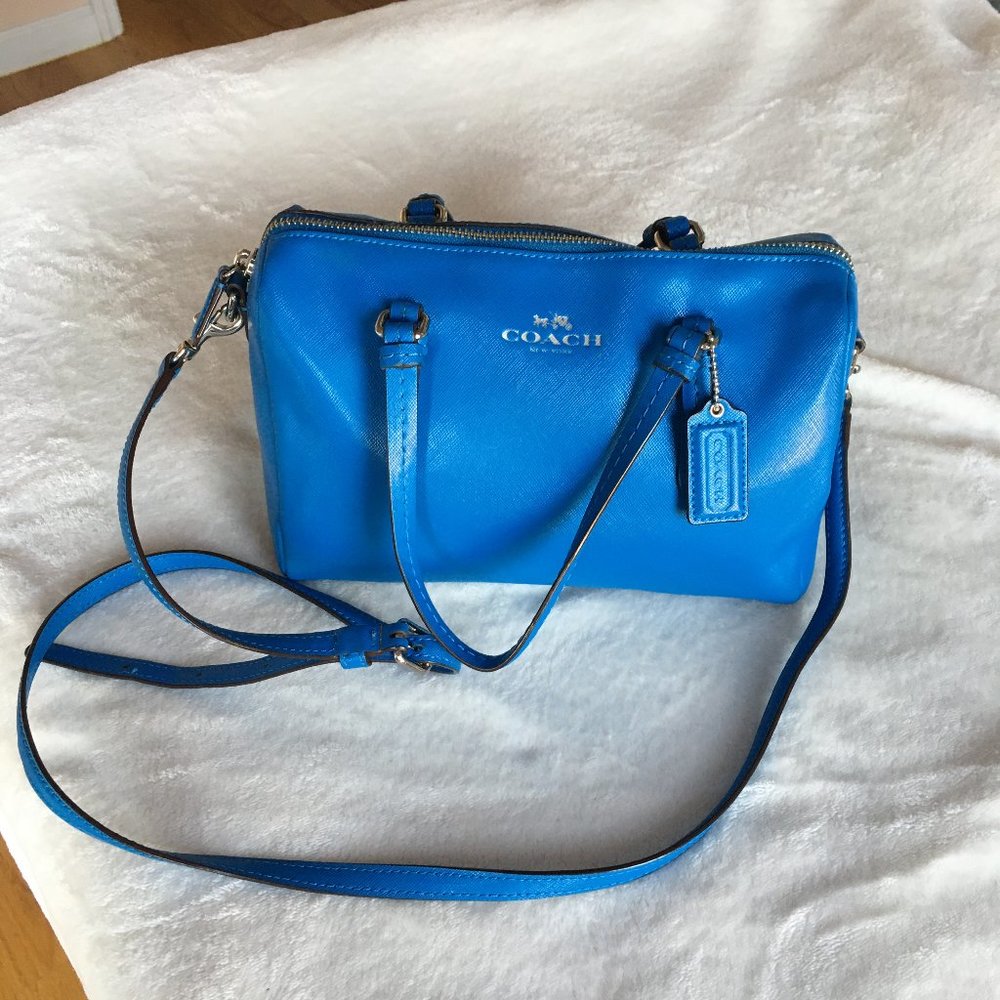 Coach Blue Leather Crossbody mini shoulder bag - Picture 3 of 8